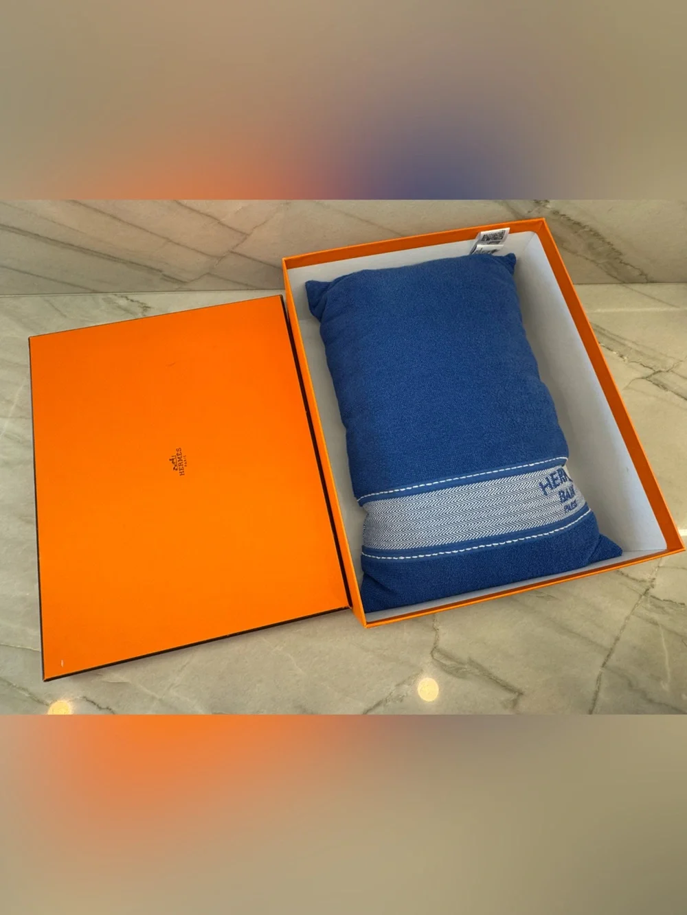 NWOT Hermes Yachting Uni Beach Pillow Blue